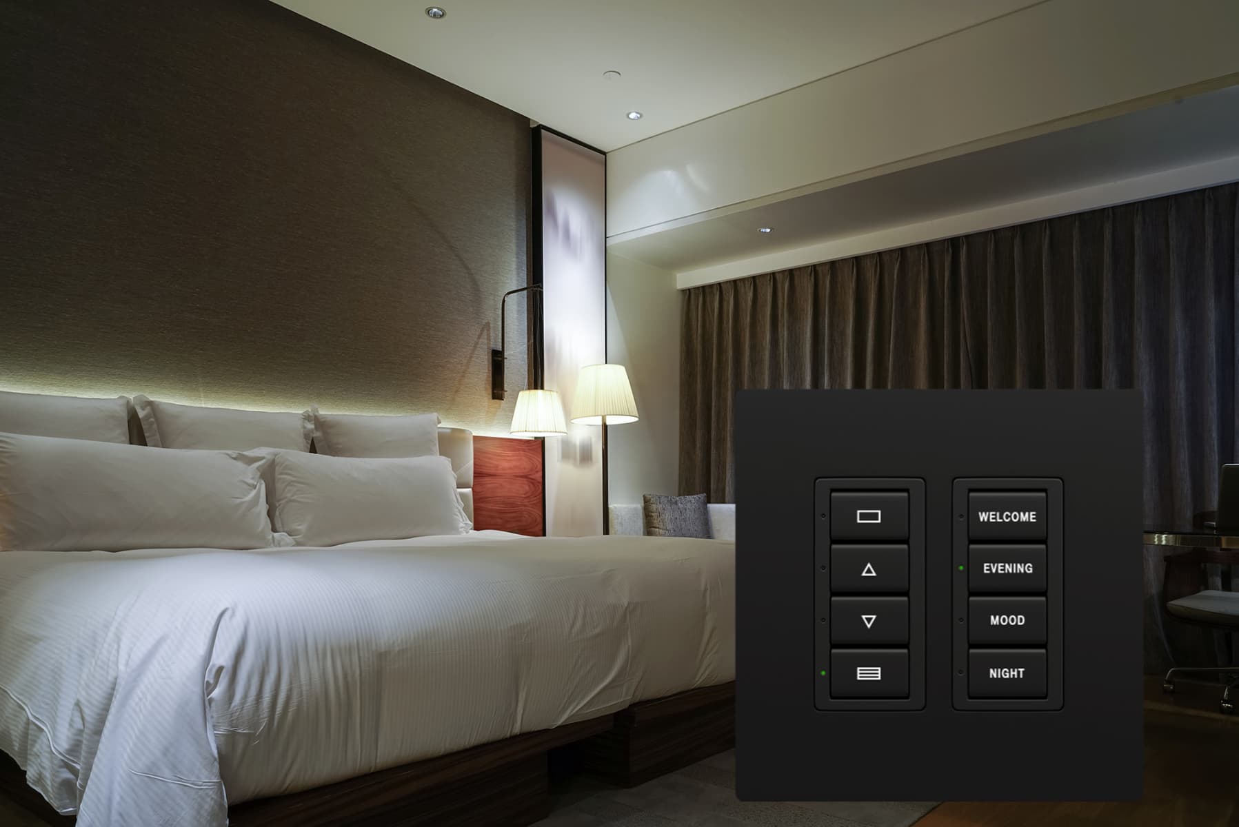 hotel-room-with-a-q-series-keypad-switch